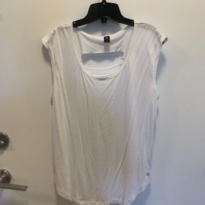 White open back sleeveless top size L